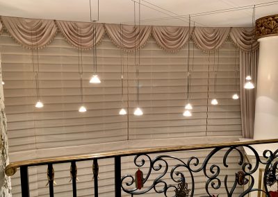 Soft Roman shade in combination with swags and installation included